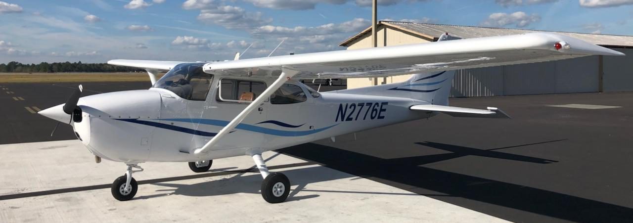 Augusta Flying Club Cessna parked on the ramp.